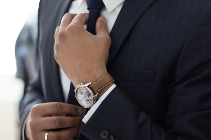 A man wearing Expertly Folded Suit